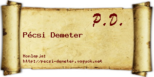 Pécsi Demeter névjegykártya
